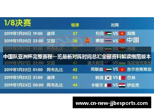 中国队亚洲杯完整赛程一览最新对阵时间总汇全部资料解读指南版本